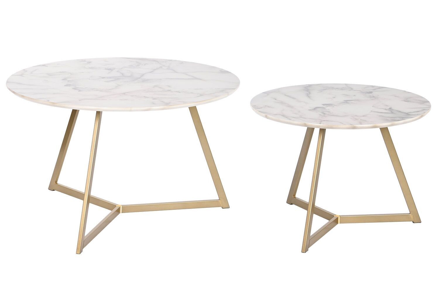 TAVOLINO SET 2 MDF 80X80X47,5 SIMIL MARMO MB208396