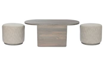 TABLE BASSE SET 3 POIGNEES POLYESTER 117X56X48 GRIS MB208764 7