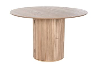 TABLE À MANGER RONDE PAULOWNIA 120X120X77 PORTE MB210690 1