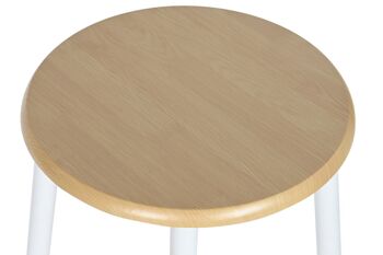 TABLE 3 MÉTAL MDF 80X50X84 32X32X45 NATUREL MB208140 7