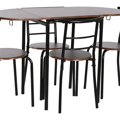 MESA SET 5 MDF METAL 121X55X78 NEGRO MB208139