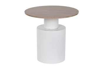 TABLE AUXILIAIRE MÉTAL MDF 55X55X53 BLANC MB209862 1