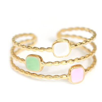 Gold ring pastel colors