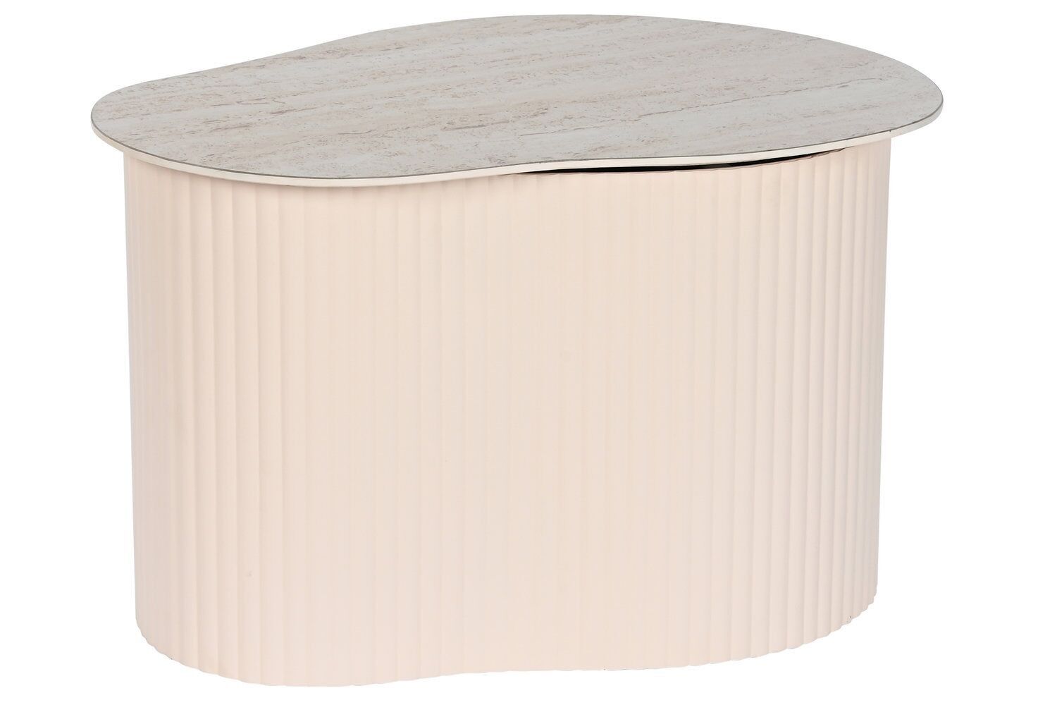 TAVOLO AUSILIARIO IN METALLO CERAMICA 70X46X38 BEIGE MB208487