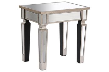 TABLE AUXILIAIRE MIROIR MDF 43,5X33X45,5 ARGENT MB209811 1