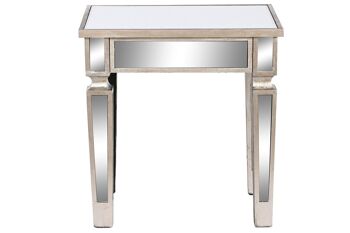 TABLE AUXILIAIRE MIROIR MDF 43,5X33X45,5 ARGENT MB209811 4