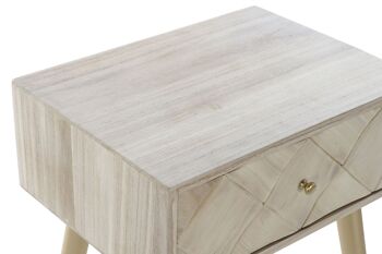 TABLE D'APPOINT PIN PAULOWNIA 45X34X67 NATUREL MB176657 2