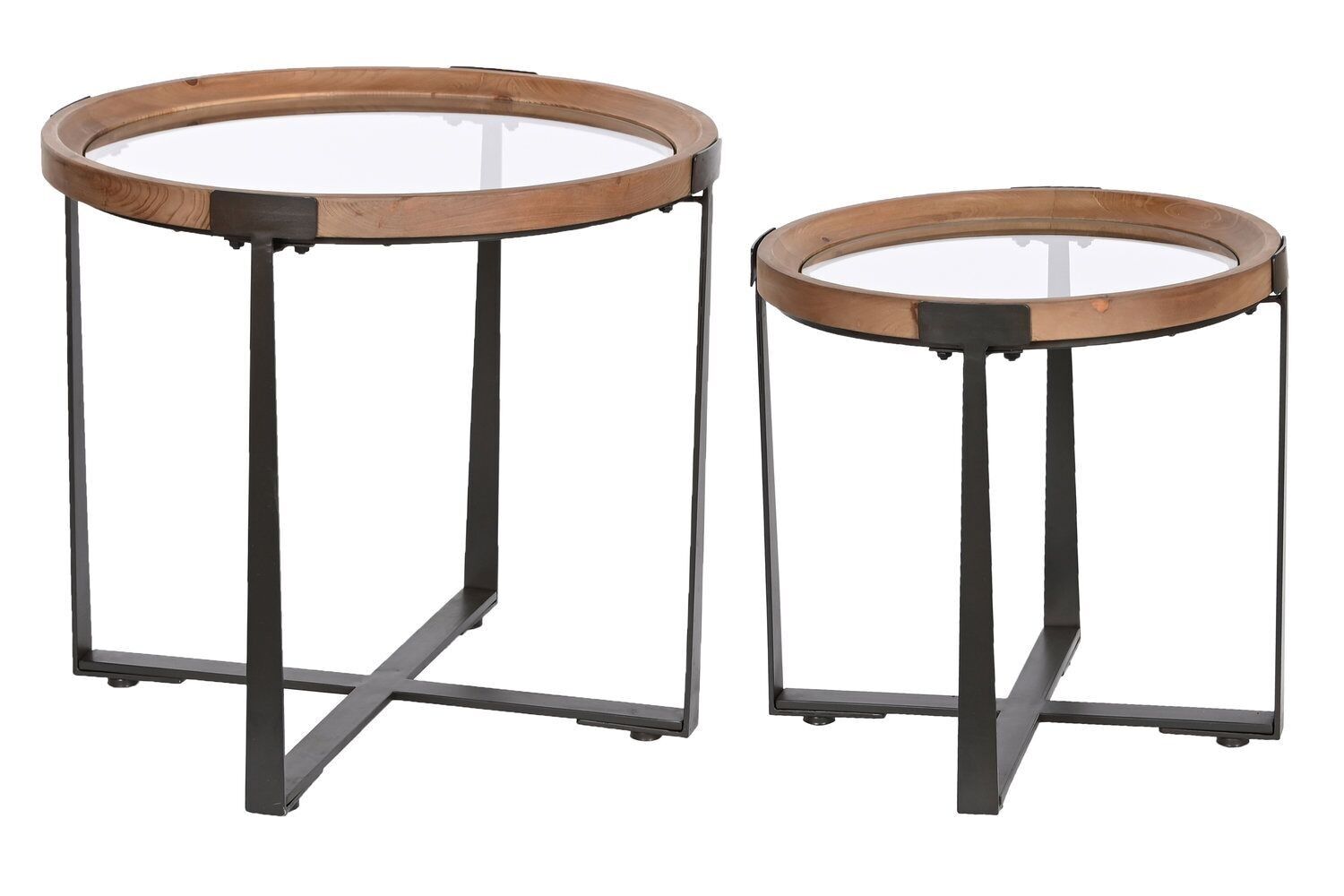 SET TAVOLI AUSILIARI 2 FERRO ABETE 66X66X60 16.00 MB209312