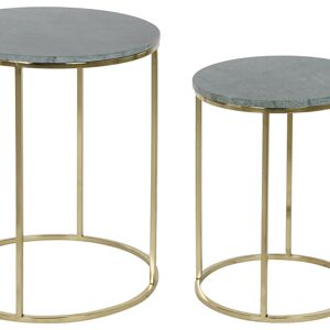 TABLE D'APPOINT SET 2 ALUMINIUM 46X46X58 EPAISSEUR 15M MB207536