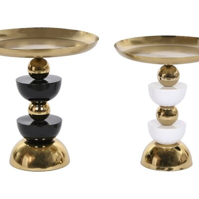 TABLE AUXILIAIRE SET 2 FER 40X40X42 MÉTAL PATINE MB208621
