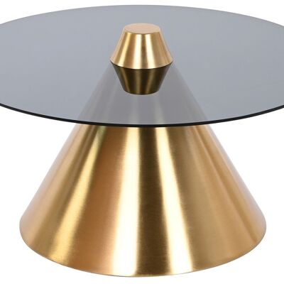 TABLE D'APPOINT MÉTAL VERRE 60X60X30 OR MB207964