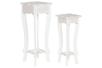 TABLE AUXILIAIRE SET 2 MDF 30X30X76.5 5.00 BLANC MB212343 1