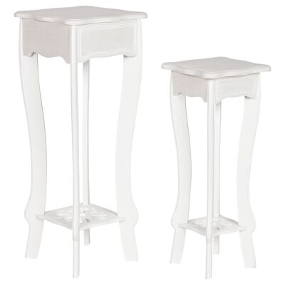 TABLE AUXILIAIRE SET 2 MDF 30X30X76.5 5.00 BLANC MB212343