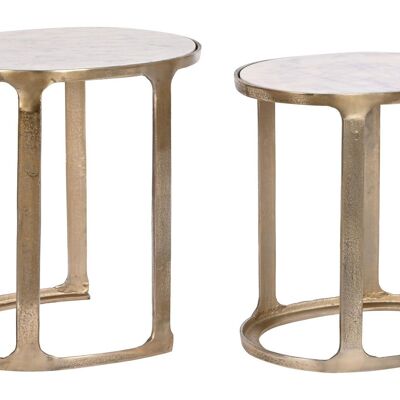 TABLE AUXILIAIRE SET 2 MARBRE 55X39X56 OVALE MB208495