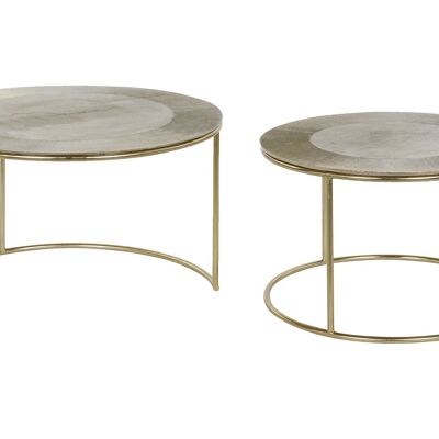 TABLE AUXILIAIRE SET 2 METAL ALUMINIUM 76,5X76,5X47 MB207539