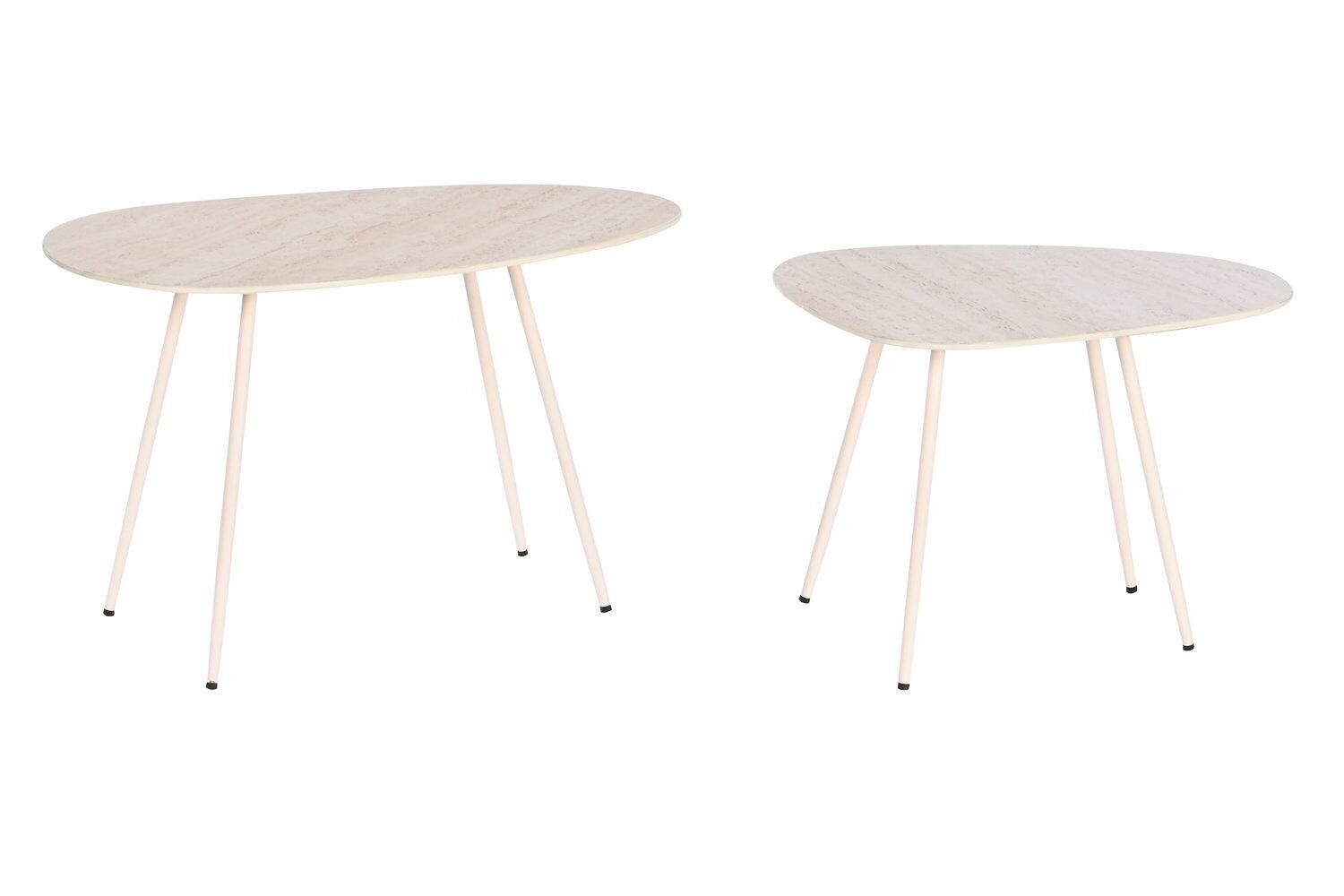 TAVOLO AUSILIARIO SET 2 METALLO CERAMICA 56X40X40 MB208489