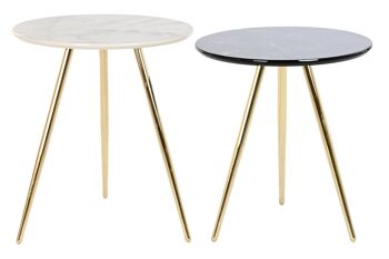 TABLE D'APPOINT SET 2 MÉTAL RÉSINE 46X46X45 MB199656 1