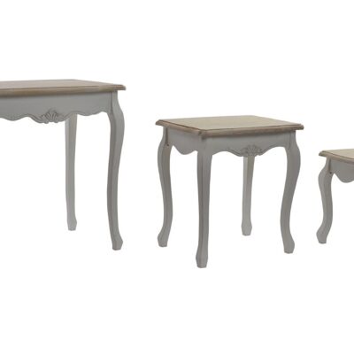 TAVOLINO AUSILIARIO SET 3 LEGNO 60X40X61 7,50 NATURALE MB146702