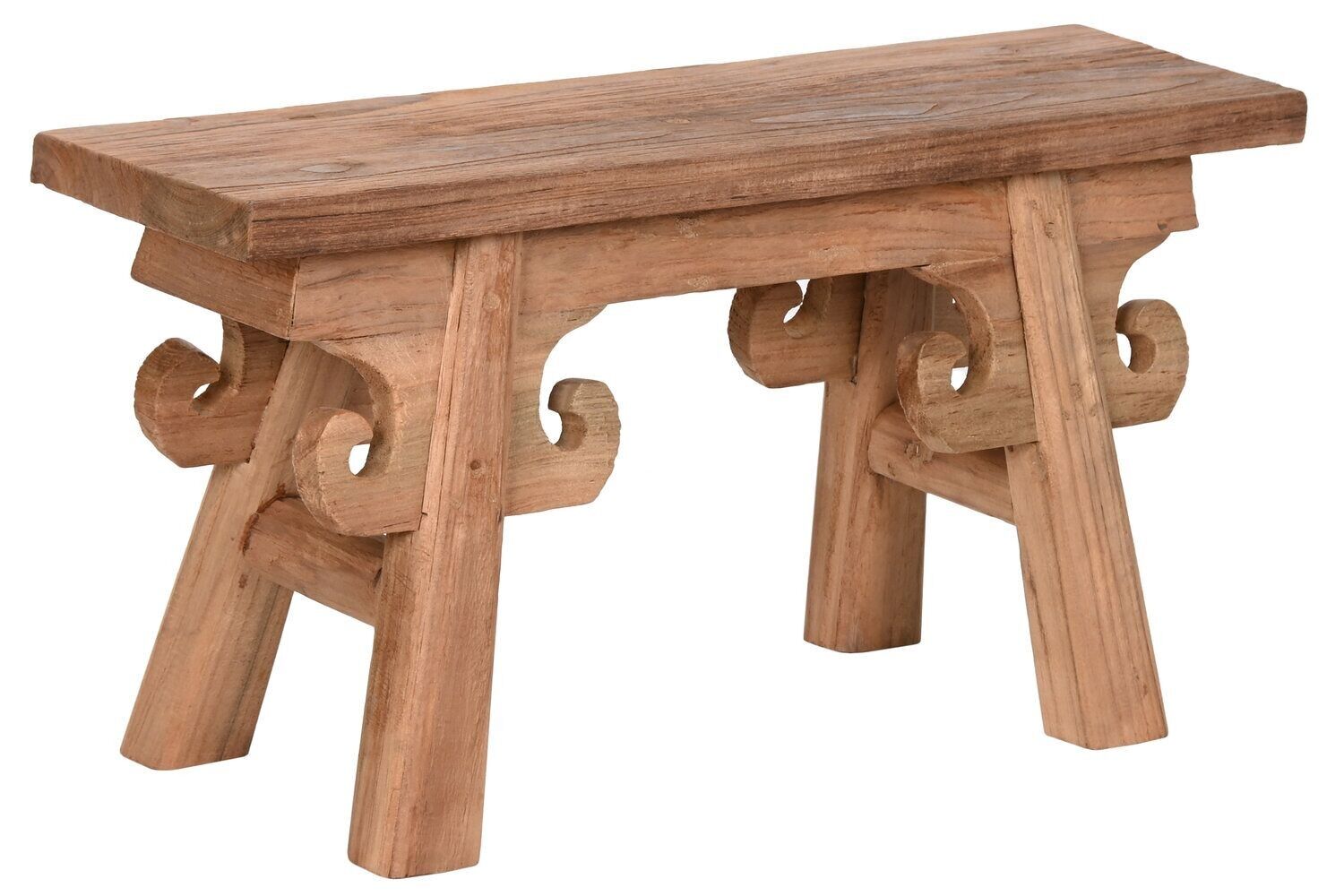 TAVOLINO IN TEAK RICICLATO 65X17X32 INTAGLIATO MB213877