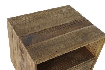 TABLE DE NUIT BOIS RECYCLE 55X45X62 NATUREL MB182188 2