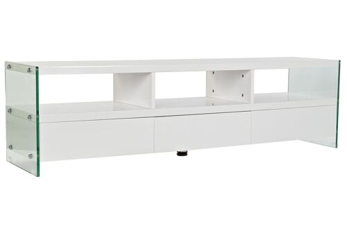 MUEBLE TV MDF CRISTAL 160X40X45 BLANCO MB188063