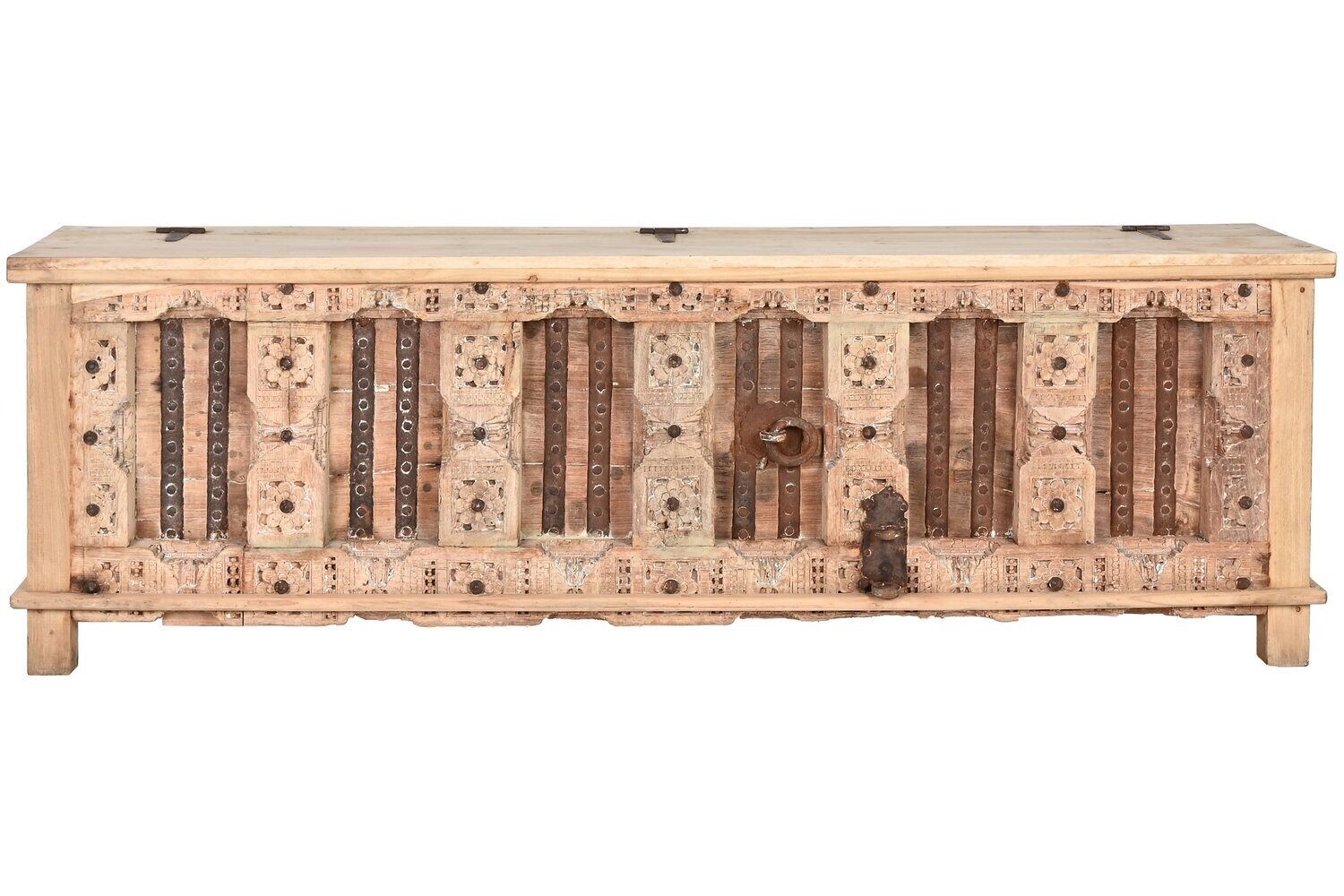 MOBILE TV LEGNO INTAGLIATO 194X50X63 PEZZO UNICO MB213738