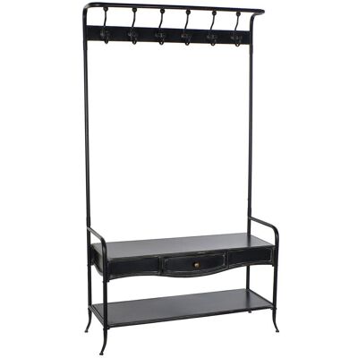 RÉCEPTEUR MÉTALLIQUE 108X36X185 6COLG, PORTE-MANTEAU NOIR MB208413