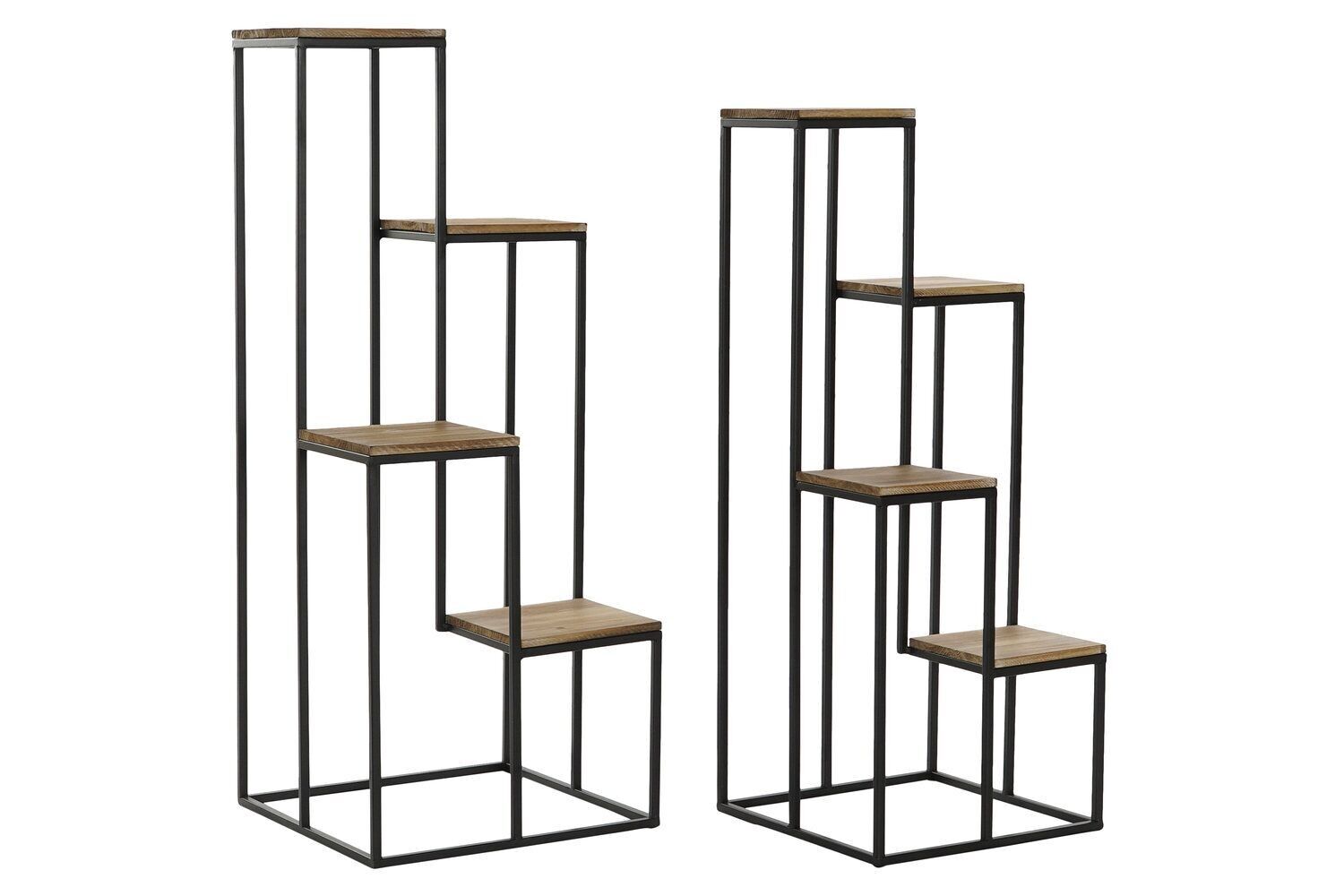 MENSOLA SET 2 METALLO ABETE 40X40X100 VASO NERO MB177456