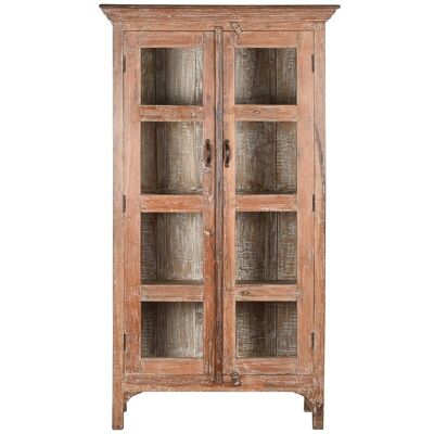 RECYCLED WOOD DISPLAY CABINET 105X45X185 DECAPE WHITE MB213755