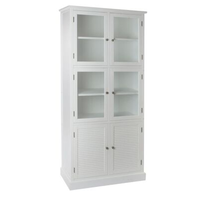 PAULOWNIA GLASS DISPLAY CABINET 90X37X196 WHITE MB196122