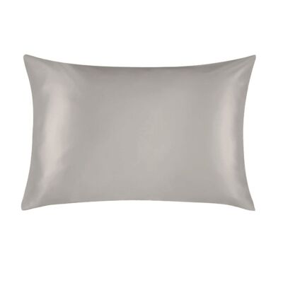 Funda de almohada de seda gris