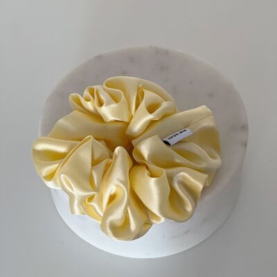 Pastel Yellow Pure Silk Scrunchie