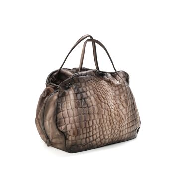 Sac fourre-tout en cuir fabriqué à la main Made in Italy Dalia noix de coco 2