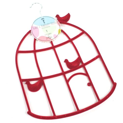Scarf Hanger - Raspberry Bird Cage