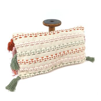 Housse de coussin pastèque vintage avec pompons (50x30cm)