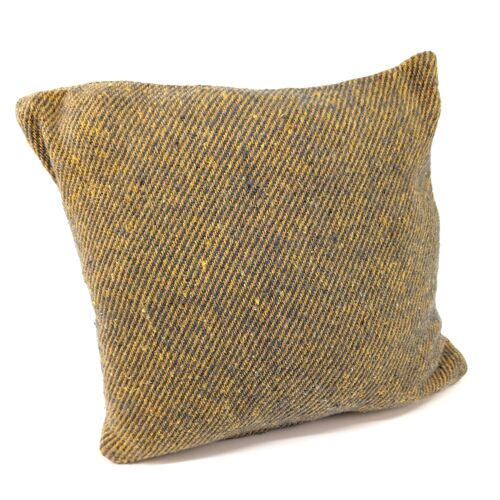 FAIR TRADE RECYCLED COTTON CUSHION COVER (40X40CM) - SUNFLOWER SLATE