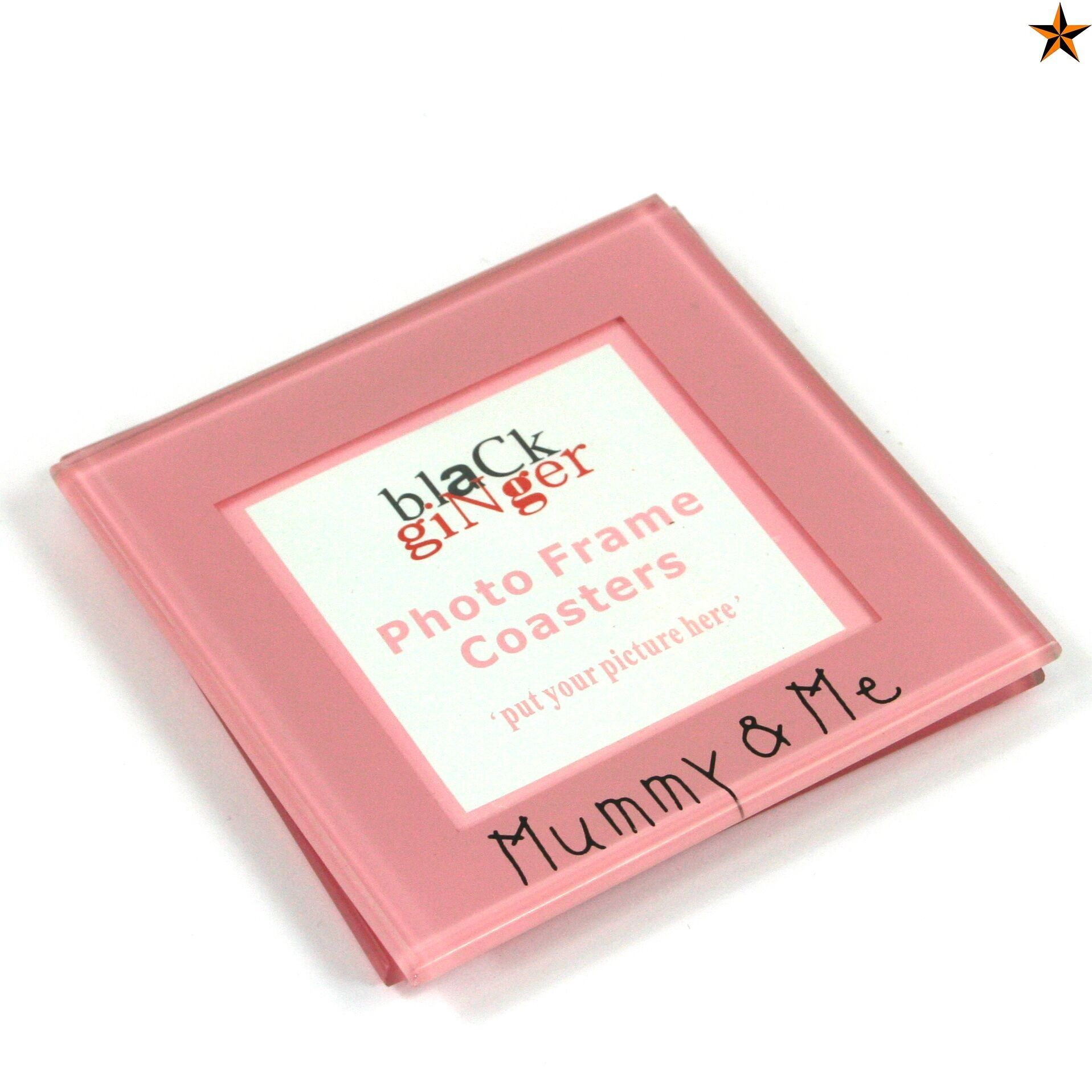 Set di 2 sottobicchieri con foto – Mummia & Io rosa