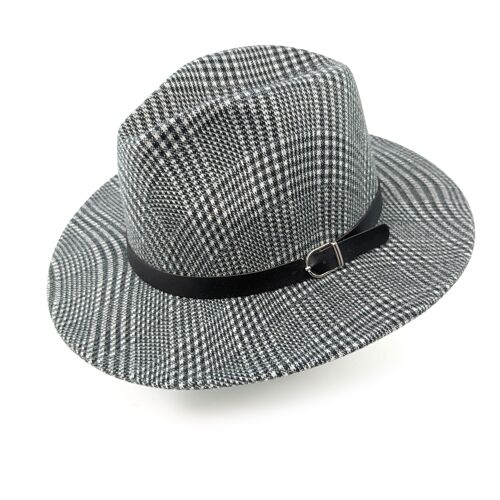 Check Fedora Hat - Monochrome