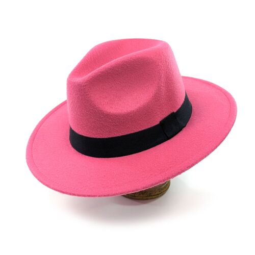 Pink / Black Fedora Hat