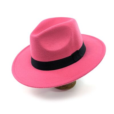 Pink / Schwarzer Fedora-Hut