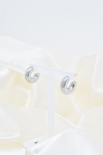 Boucles d'oreilles type créole en acier inoxydable - BO100231 12