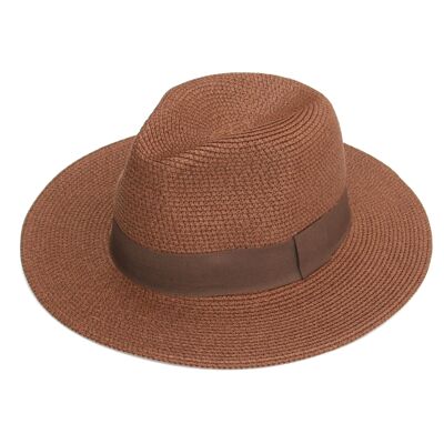 Cappello Panama pieghevole color cioccolato