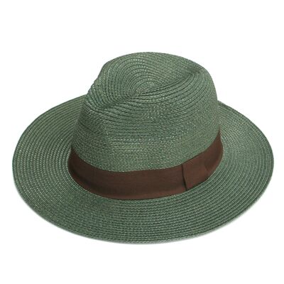 Teal Green Panama Folding Hat