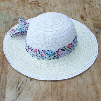 Sombrero plegable con cinta de flores para niños