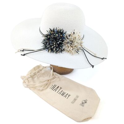 Sombrero plegable Blooming Flowers - Blanco