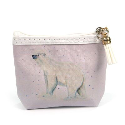 Small Coin Zip Purse - Polar Bear (British Artist's Design)