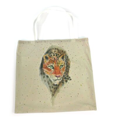 Schulter-Einkaufstasche - Leopard (britisches Künstlerdesign)
