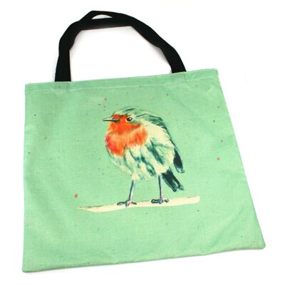 Schulter-Einkaufstasche - Robin (britisches Künstlerdesign)