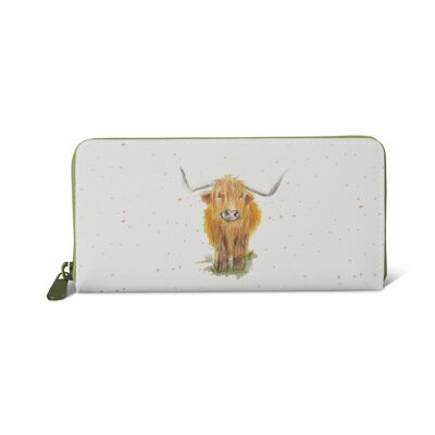Portamonete con cerniera Highland Cow (design di artisti britannici)