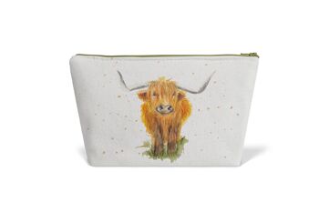Highland Cow Wash/Sac cosmétique (conception d'artistes britanniques)